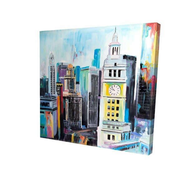 Fondo 16 x 16 in. Colorful Cityscape of Manhattan-Print on Canvas FO2785616